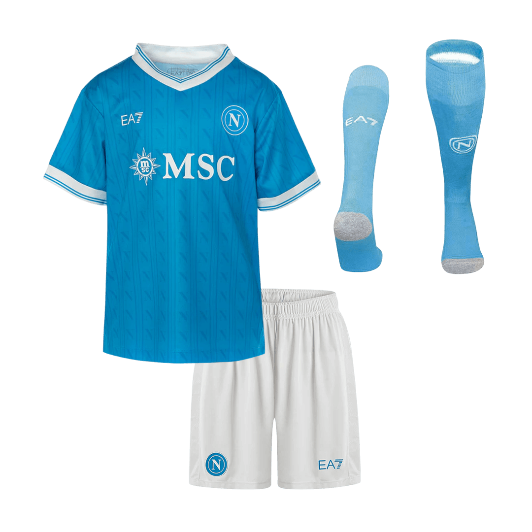 Kid's Napoli Home Soccer Jersey Kit(Jersey+Shorts+Socks) 25/26 Blue - gojersey