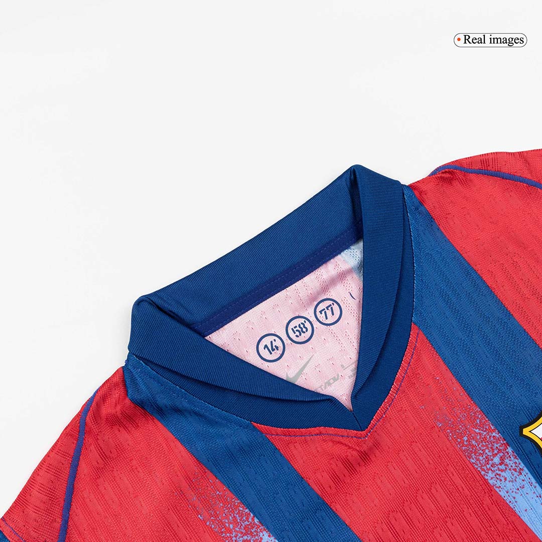 Player Version Barcelona Fourth Soccer Jersey 25/26 Red&Blue - gojersey
