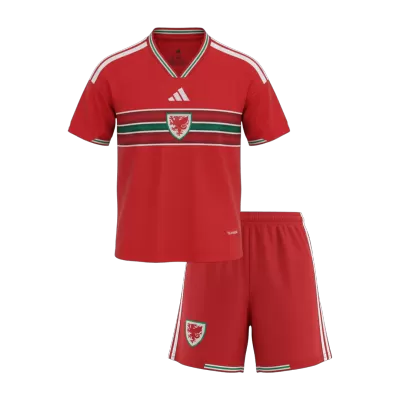 Kid's Wales Home Soccer Jersey Kit(Jersey+Shorts) World Cup 2026 Red - gojersey
