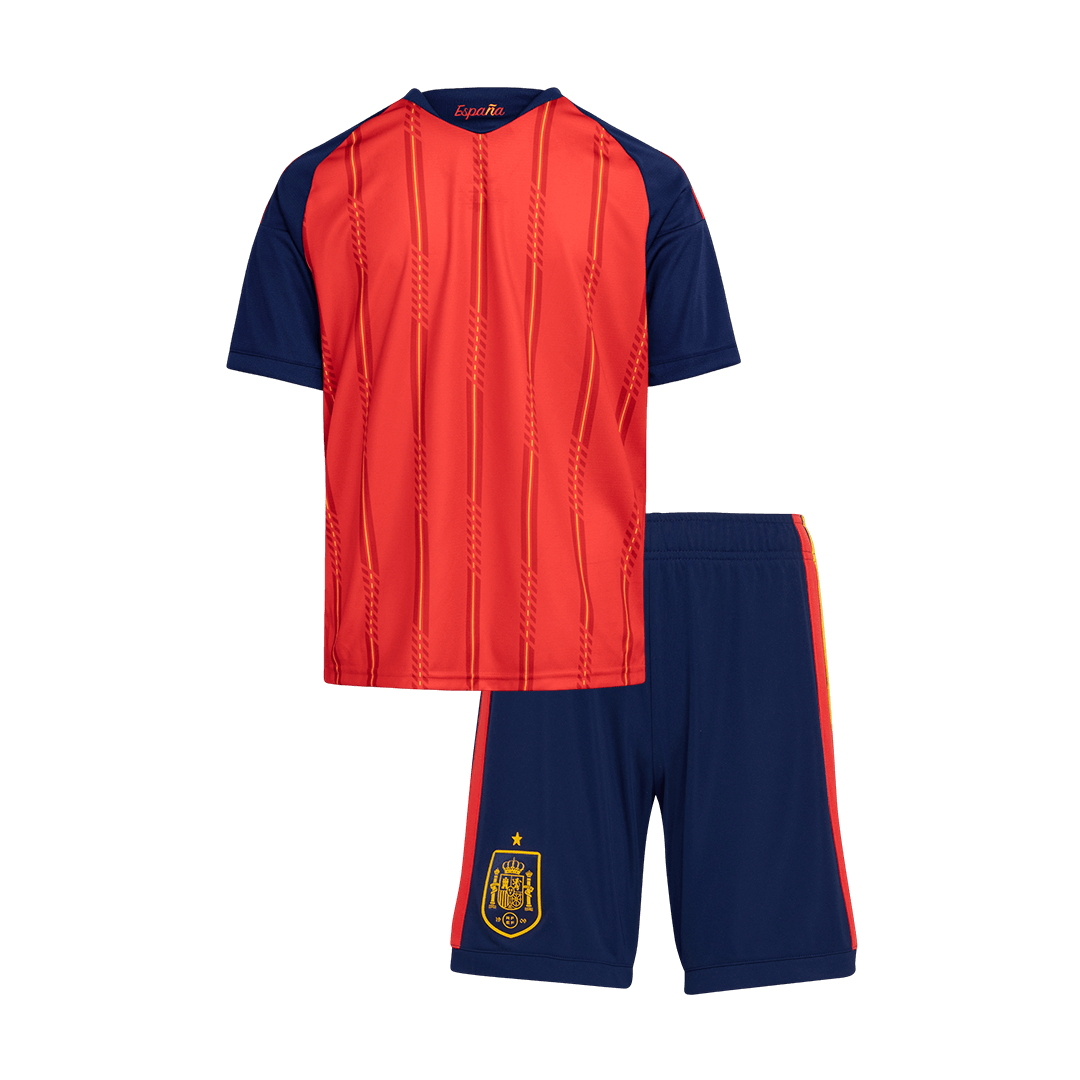 Kid's Spain Home Soccer Jersey Kit(Jersey+Shorts) World Cup 2026 Red - gojersey