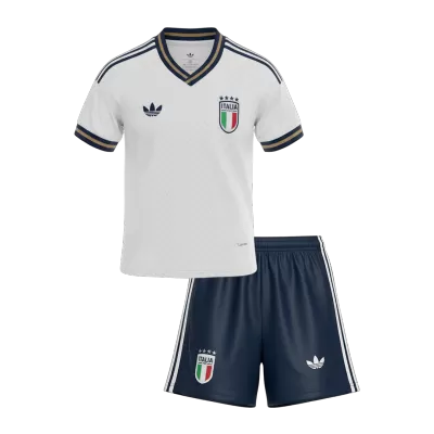 Kid's Italy Away Soccer Jersey Kit(Jersey+Shorts) World Cup 2026 White - gojersey