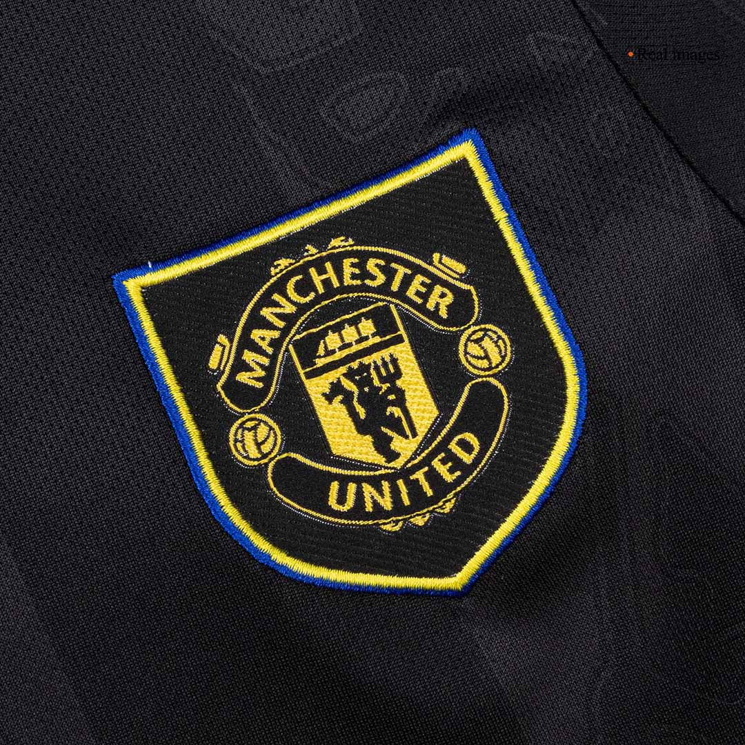 Kid's Manchester United Third Away Soccer Jersey Kit 25/26 Black - gojersey