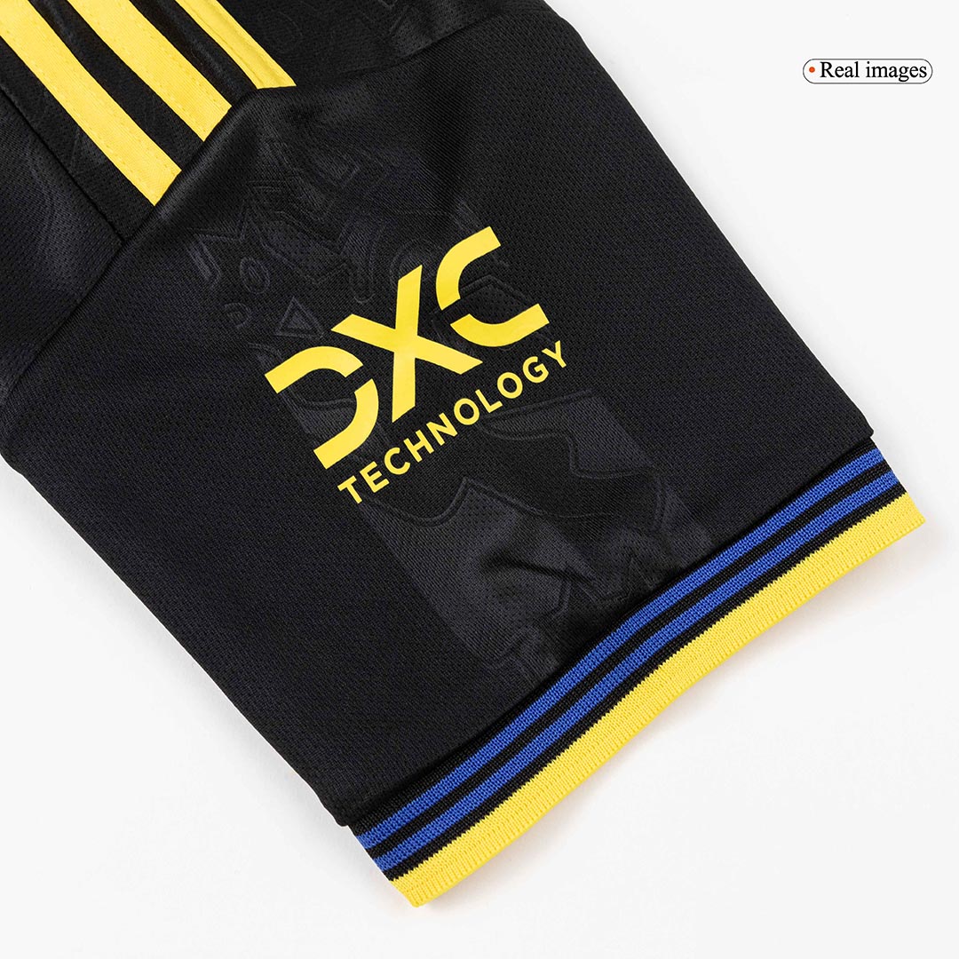 Kid's Manchester United Third Away Soccer Jersey Kit 25/26 Black - gojersey