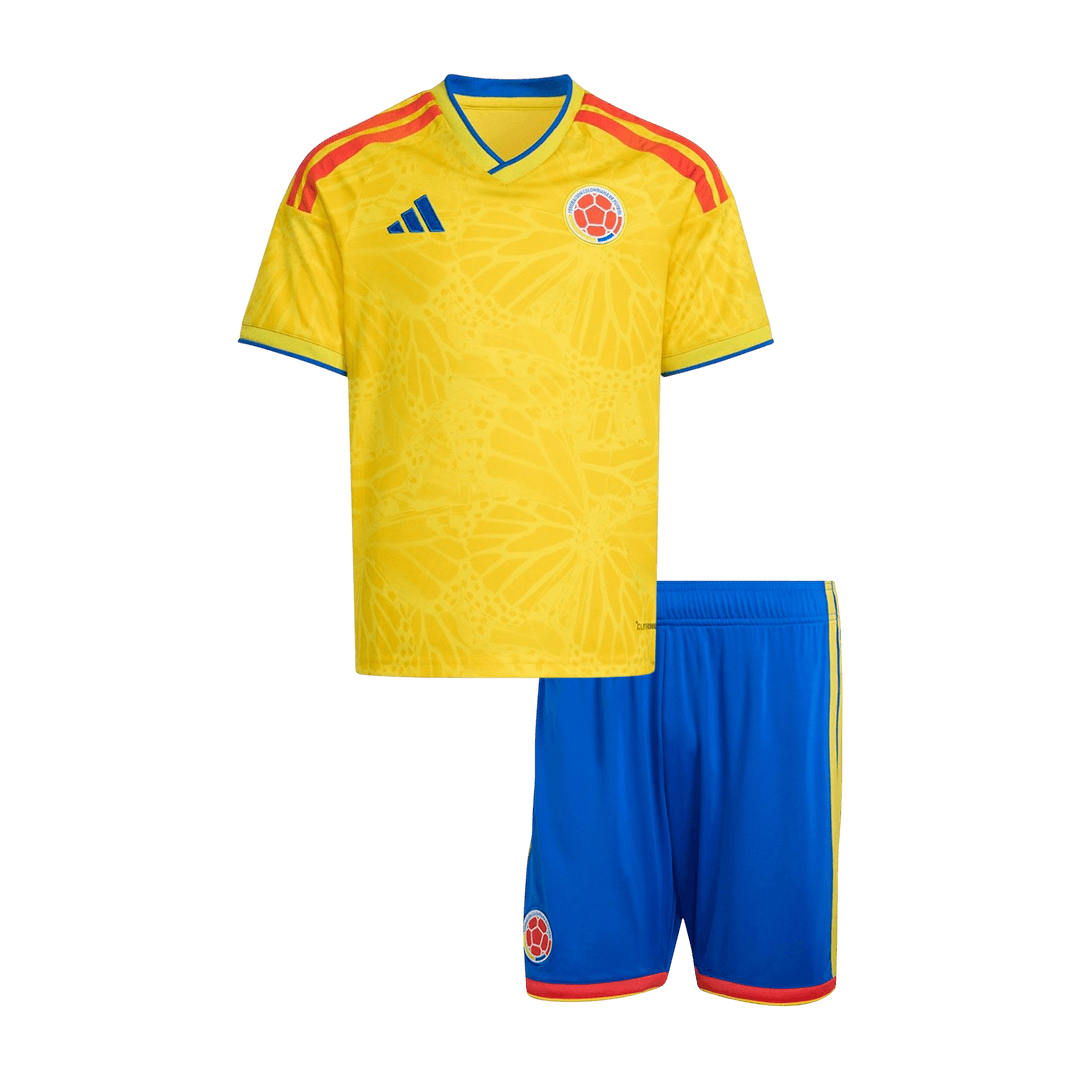 Kid's Colombia Home Soccer Jersey Kit(Jersey+Shorts) World Cup 2026 Yellow - gojersey