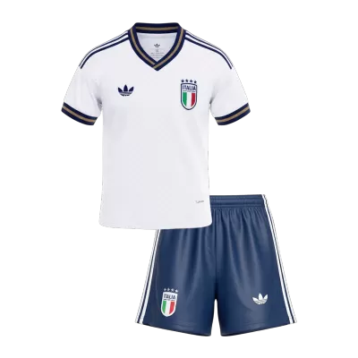 Kid's Italy Away Soccer Jersey Kit(Jersey+Shorts) World Cup 2026 White - gojersey