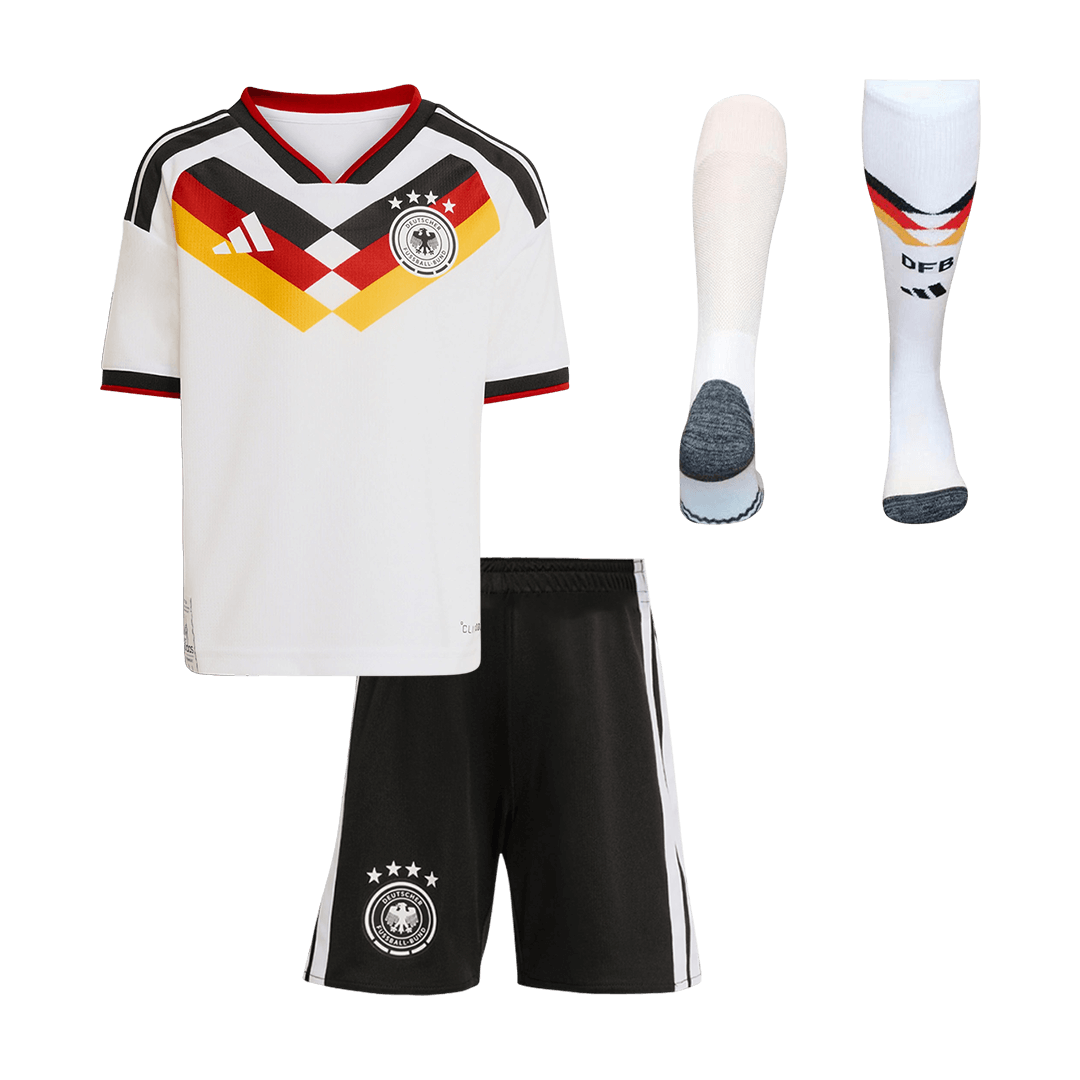 Kid's Germany Home Soccer Jersey Kit(Jersey+Shorts+Socks) World Cup 2026 White - gojersey
