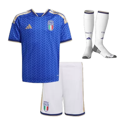 Kid's Italy Home Soccer Jersey Kit(Jersey+Shorts+Socks) World Cup 2026 Blue - gojersey