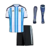 Kid's Argentina Home Soccer Jersey Kit(Jersey+Shorts+Socks) World Cup 2026 Blue&White - gojersey