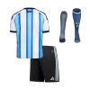 Kid's Argentina Home Soccer Jersey Kit(Jersey+Shorts+Socks) World Cup 2026 Blue&White - gojersey