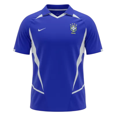 Brazil Away Soccer Jersey Retro 2002 - gojersey