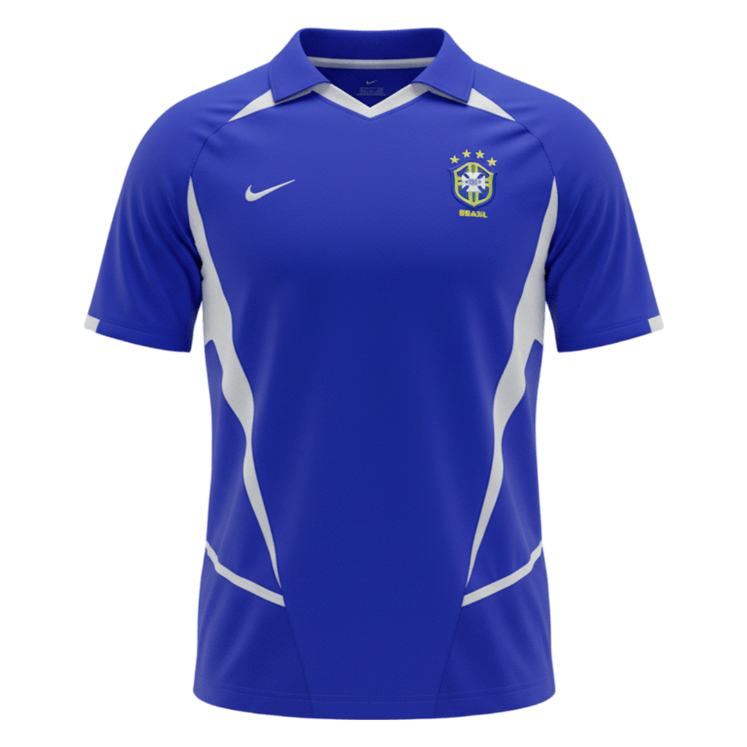 Brazil Away Soccer Jersey Retro 2002 - gojersey