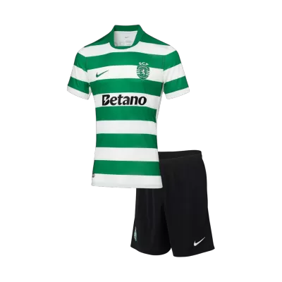 Kid's Sporting CP Home Soccer Jersey Kit(Jersey+Shorts) 25/26 Green&White - gojersey