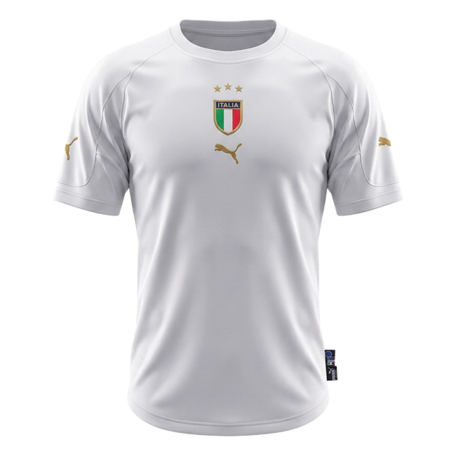 Italy Away Soccer Jersey Retro 2004 - gojersey