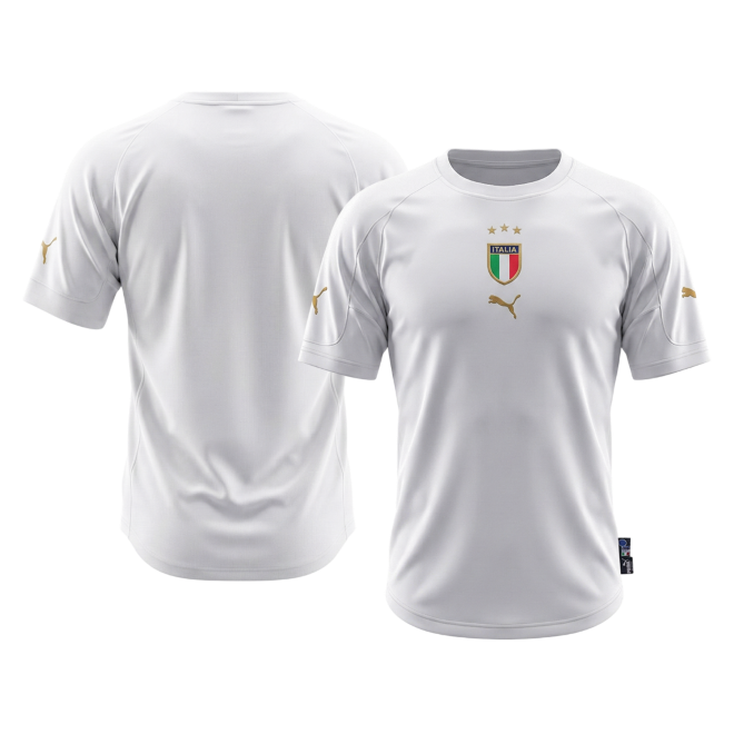 Italy Away Soccer Jersey Retro 2004 - gojersey