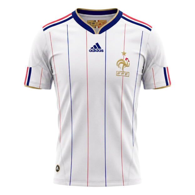France Away Soccer Jersey Retro 2010 - gojersey