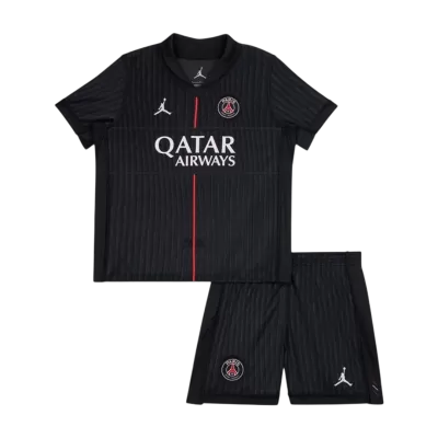 Kid's PSG Fourth Soccer Jersey Kit(Jersey+Shorts) 25/26 Black - gojersey