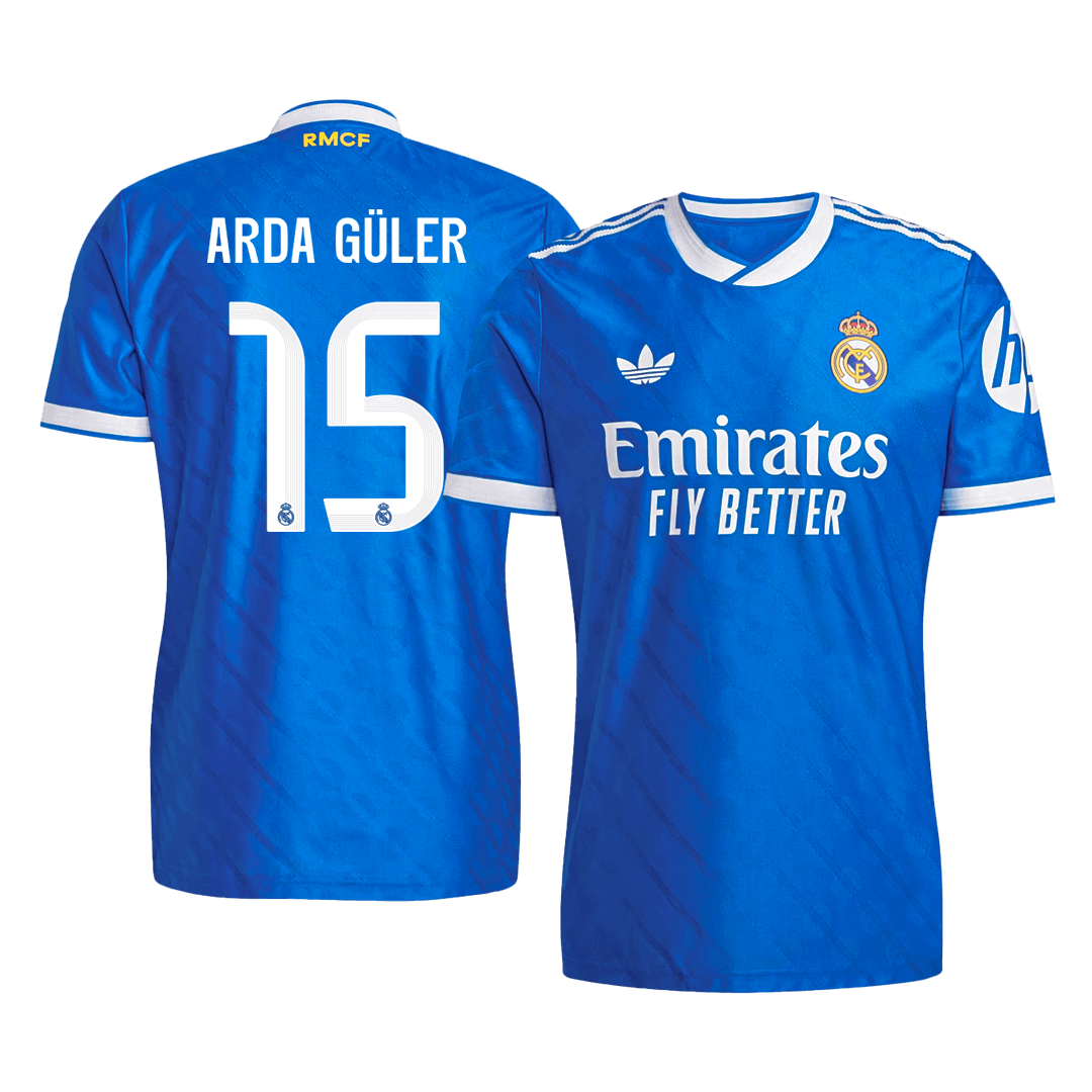 ARDA GÜLER #15 Authentic Real Madrid Third Away Soccer Jersey 2025/26 Blue - gojersey