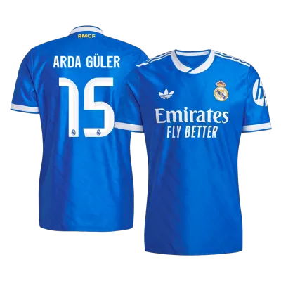 ARDA GÜLER #15 Authentic Real Madrid Third Away Soccer Jersey 2025/26 Blue - gojersey