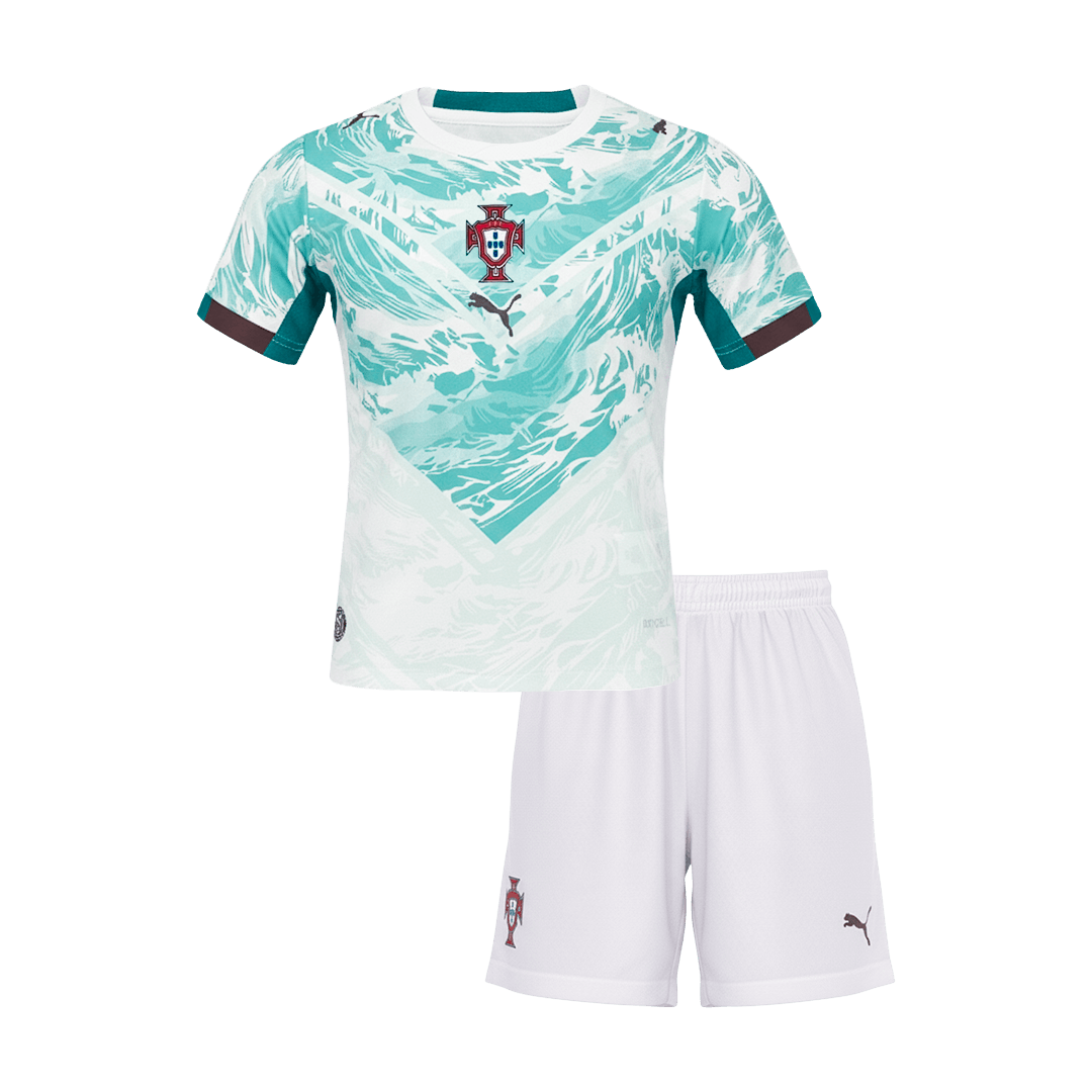 Kid's Portugal Away Soccer Jersey Kit(Jersey+Shorts) World Cup 2026 White - gojersey