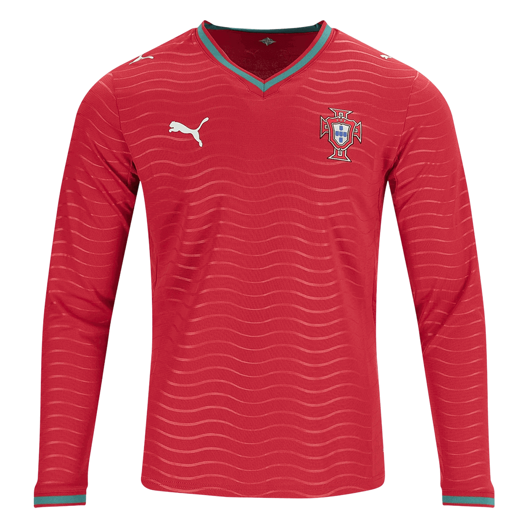 Portugal Long Sleeve Home Soccer Jersey 2026 - gojersey