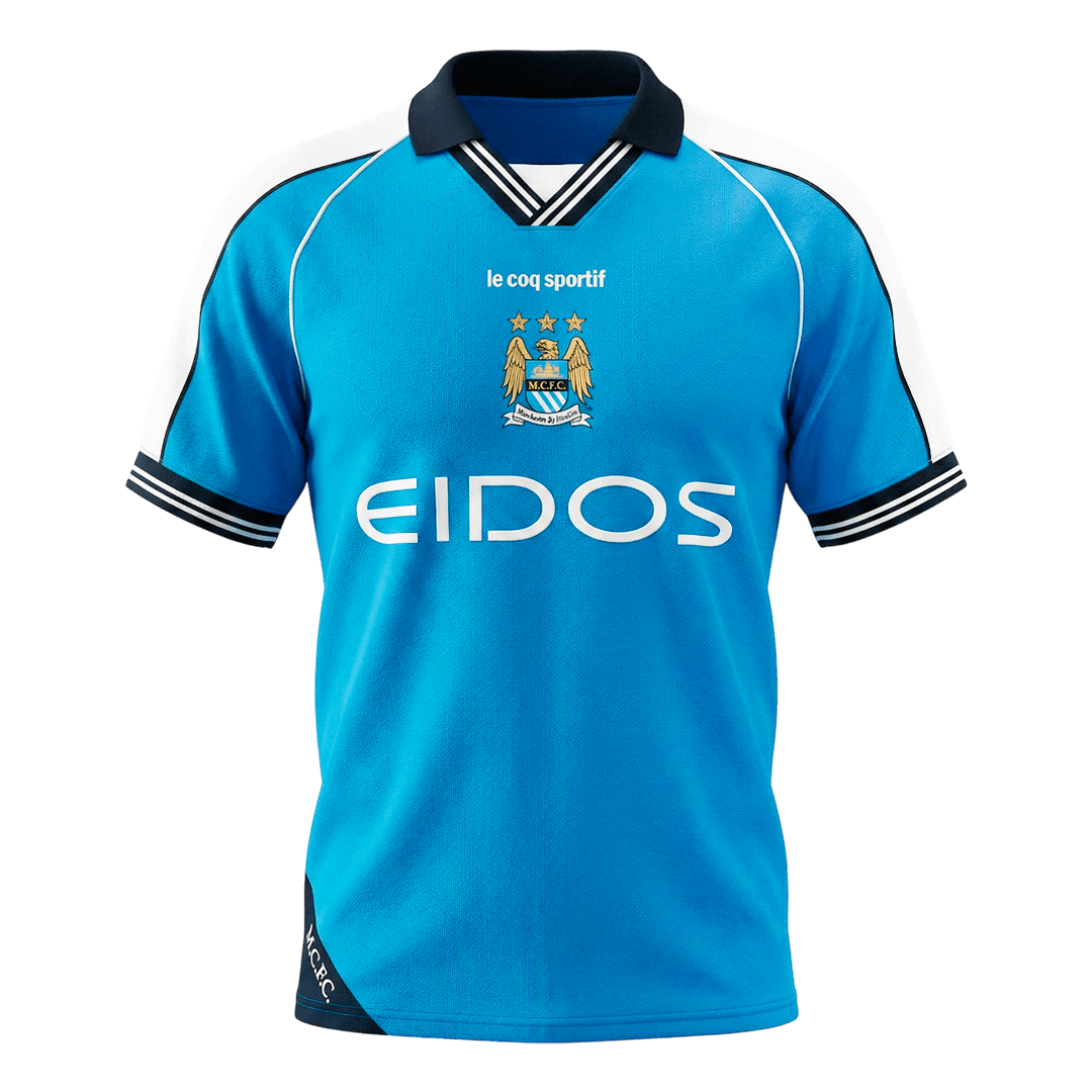 Manchester City Home Soccer Jersey Retro 1999/01 - gojersey