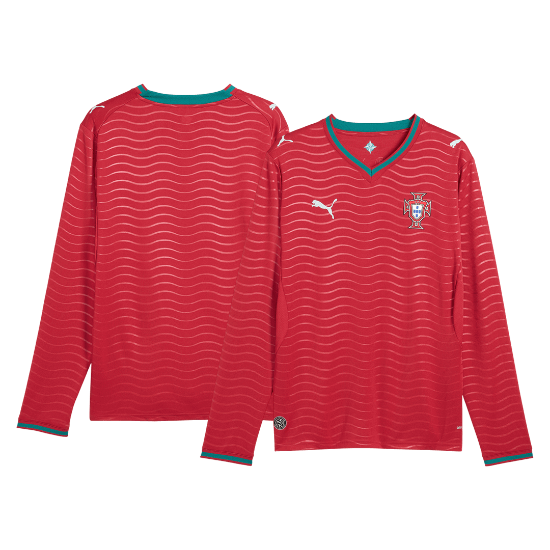 Portugal Long Sleeve Home Soccer Jersey 2026 - gojersey