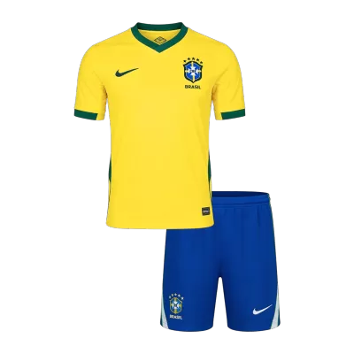 Kid's Brazil Home Soccer Jersey Kit(Jersey+Shorts) World Cup 2026 Yellow - gojersey