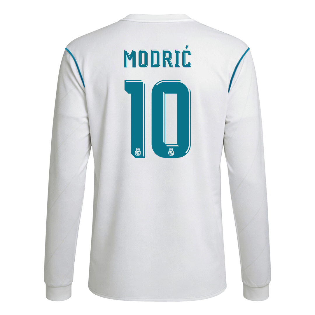 Real Madrid MODRIĆ #10 Home Soccer Jersey Retro 2017/18 - Long Sleeve - gojersey