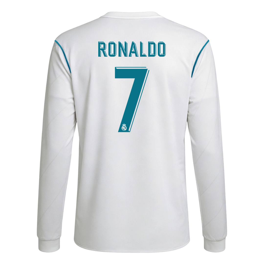 Real Madrid RONALDO #7 Home Jersey Retro 2017/18 - Long Sleeve - gojersey