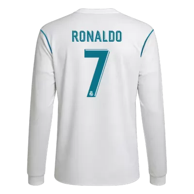 Real Madrid RONALDO #7 Home Jersey Retro 2017/18 - Long Sleeve - gojersey