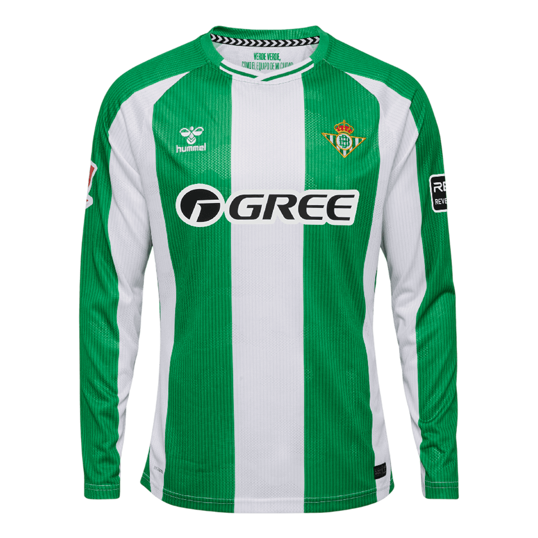 Real Betis Long Sleeve Home Soccer Jersey 2025/26 - gojersey