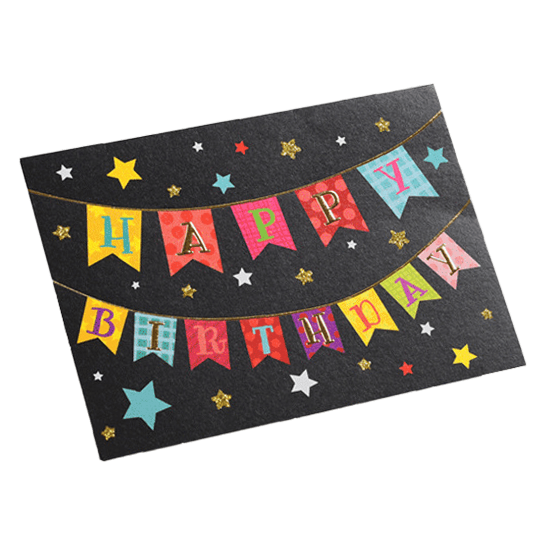 Custom Colorful Flag Birthday Card Black - gojersey