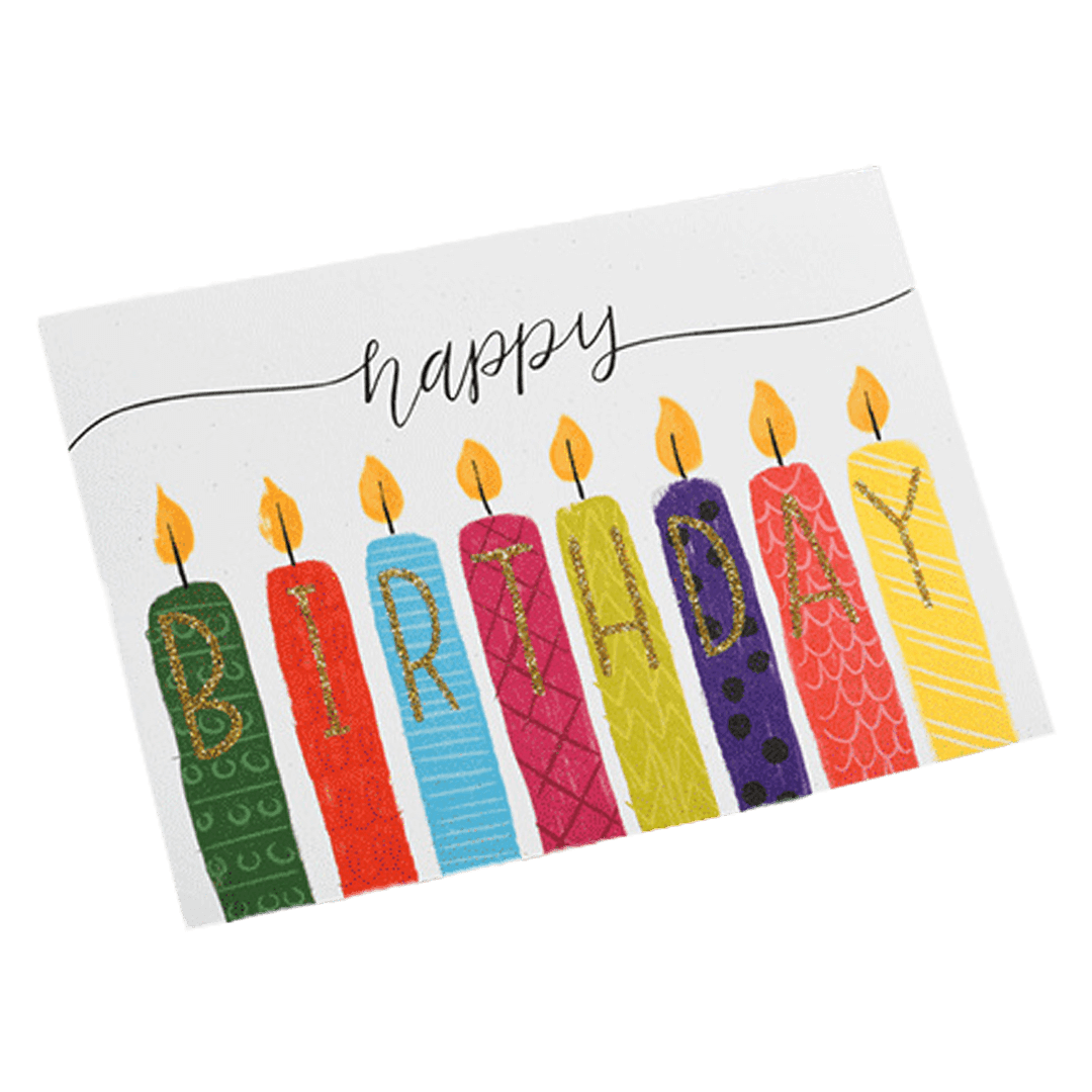 Custom Colorful Candle Birthday Card White - gojersey
