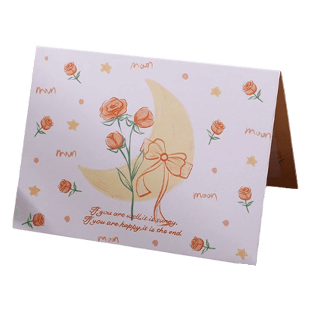 Custom Rose Moon Valentine's Day Card Yellow - gojersey