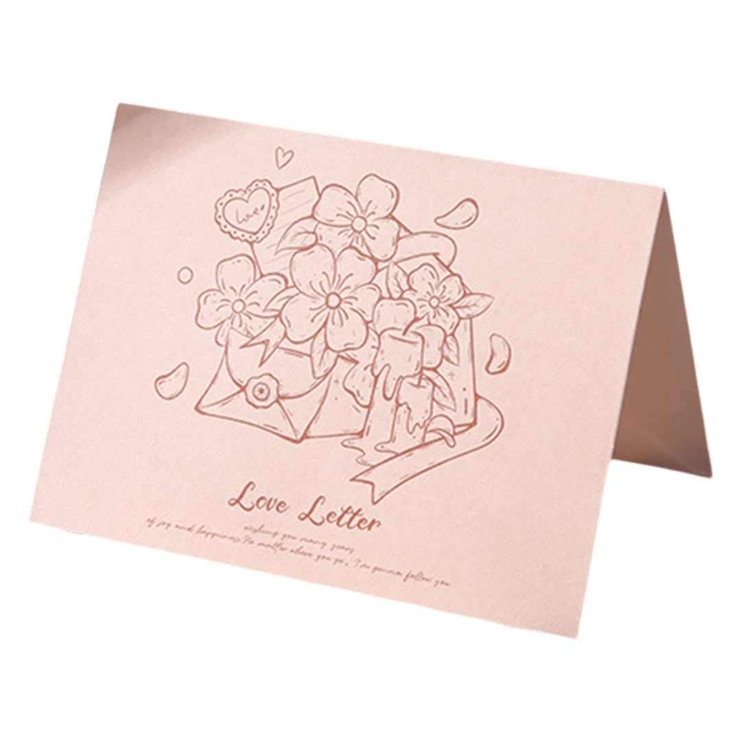 Custom Flowers Love Letter Anniversary Card Orange - gojersey