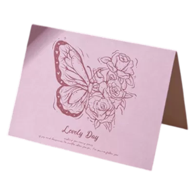 Custom Butterfly Lovely Day Anniversary Card Pink - gojersey