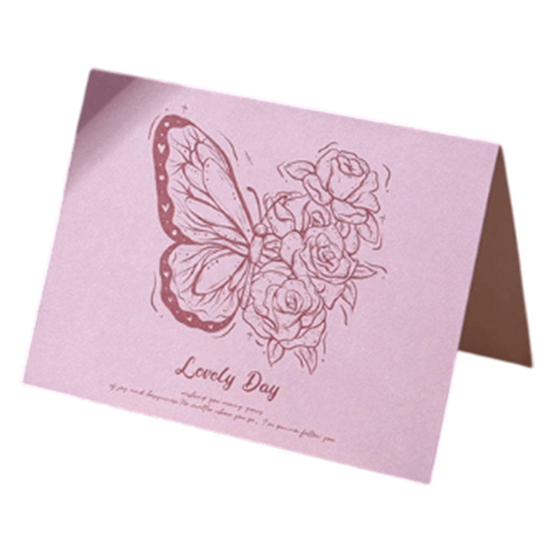 Custom Butterfly Lovely Day Anniversary Card Pink - gojersey