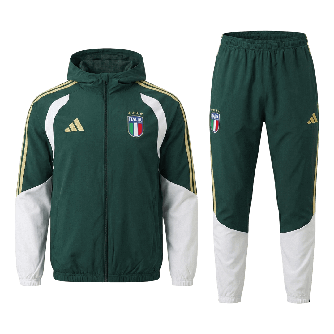 Italy Hoodie Training Kit 2026 - Green (Top+Pants) - gojersey