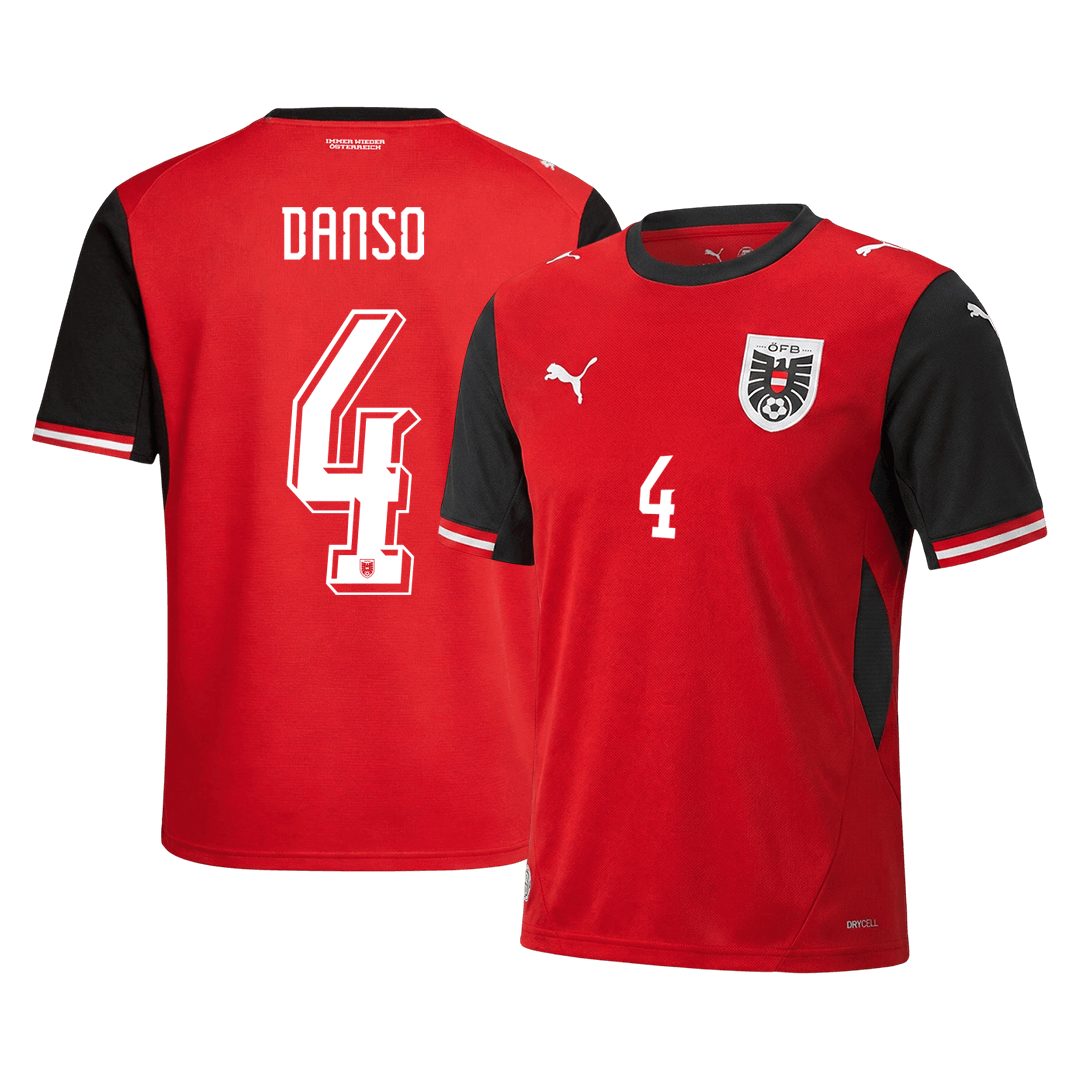 DANSO#4 Austria Home Soccer Jersey World Cup 2026 Red - gojersey