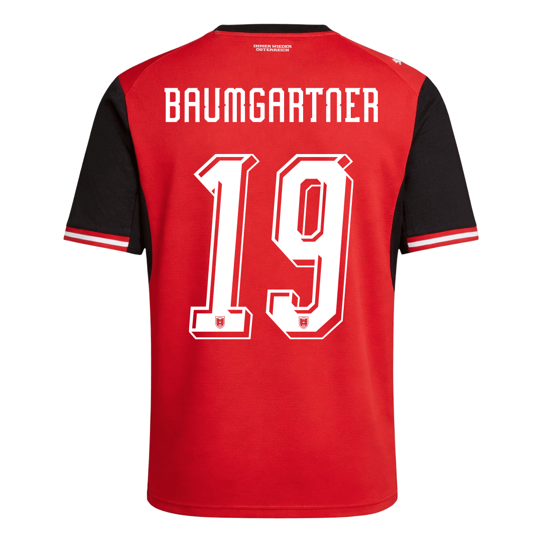 BAUMGARTNER#19 Austria Home Soccer Jersey World Cup 2026 Red - gojersey