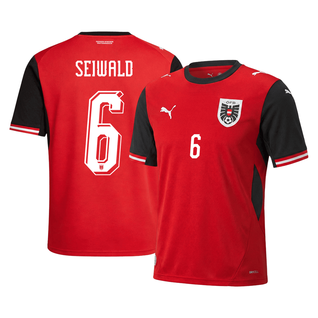 SEIWALD#6 Austria Home Soccer Jersey World Cup 2026 Red - gojersey