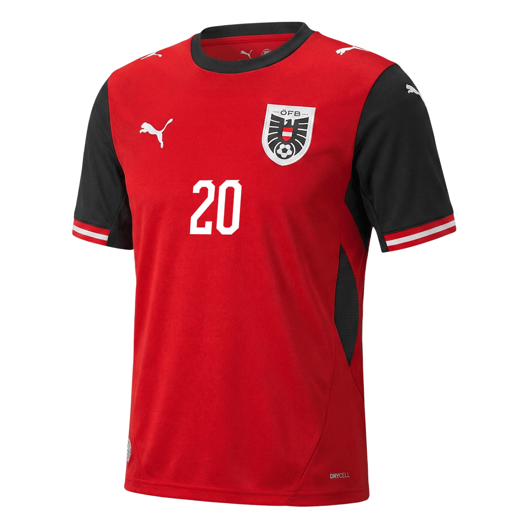 LAIMER#20 Austria Home Soccer Jersey World Cup 2026 Red - gojersey