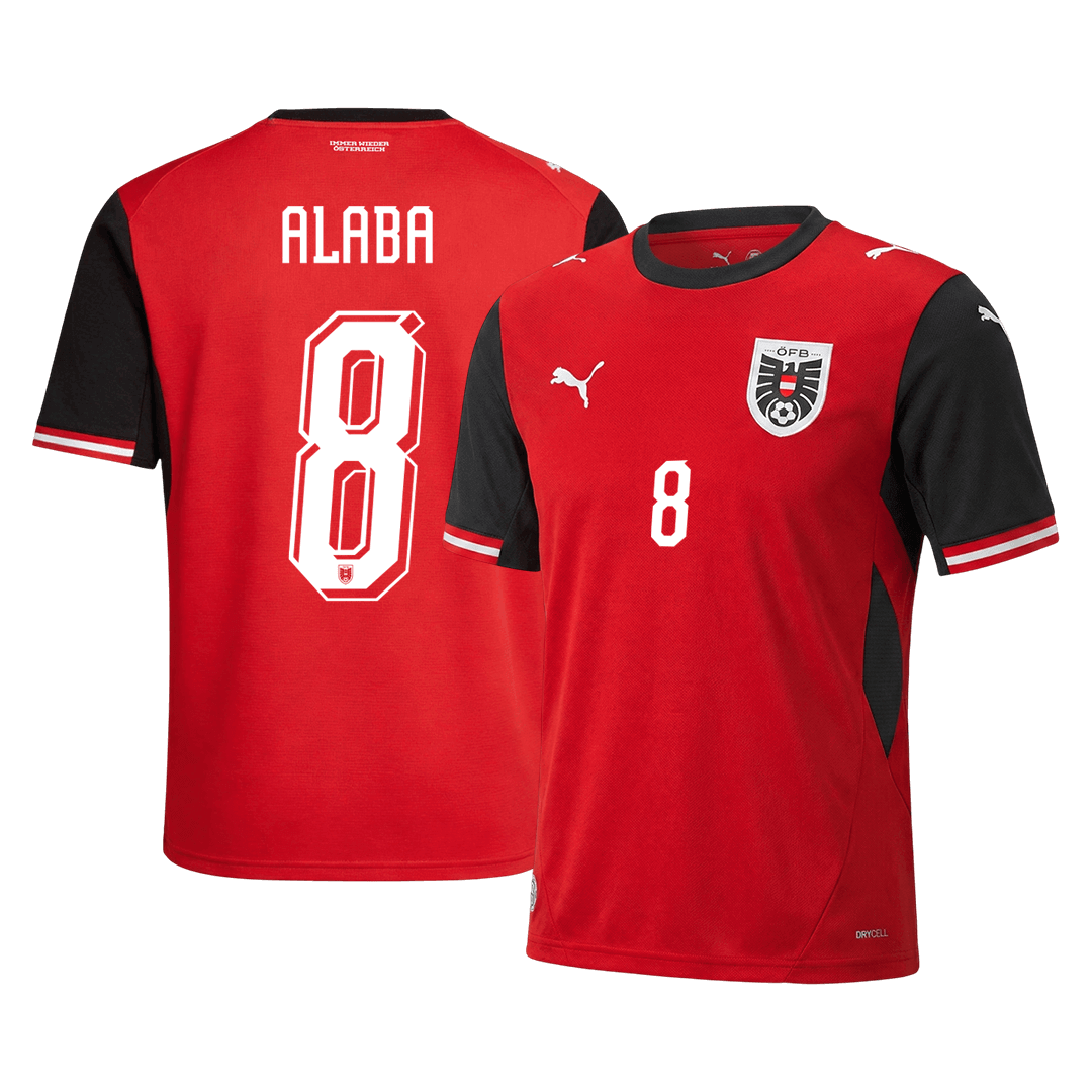 ALABA#8 Austria Home Soccer Jersey World Cup 2026 Red - gojersey
