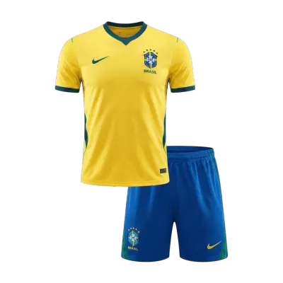 Kid's Brazil Home Soccer Jersey Kit(Jersey+Shorts) World Cup 2026 Yellow - gojersey