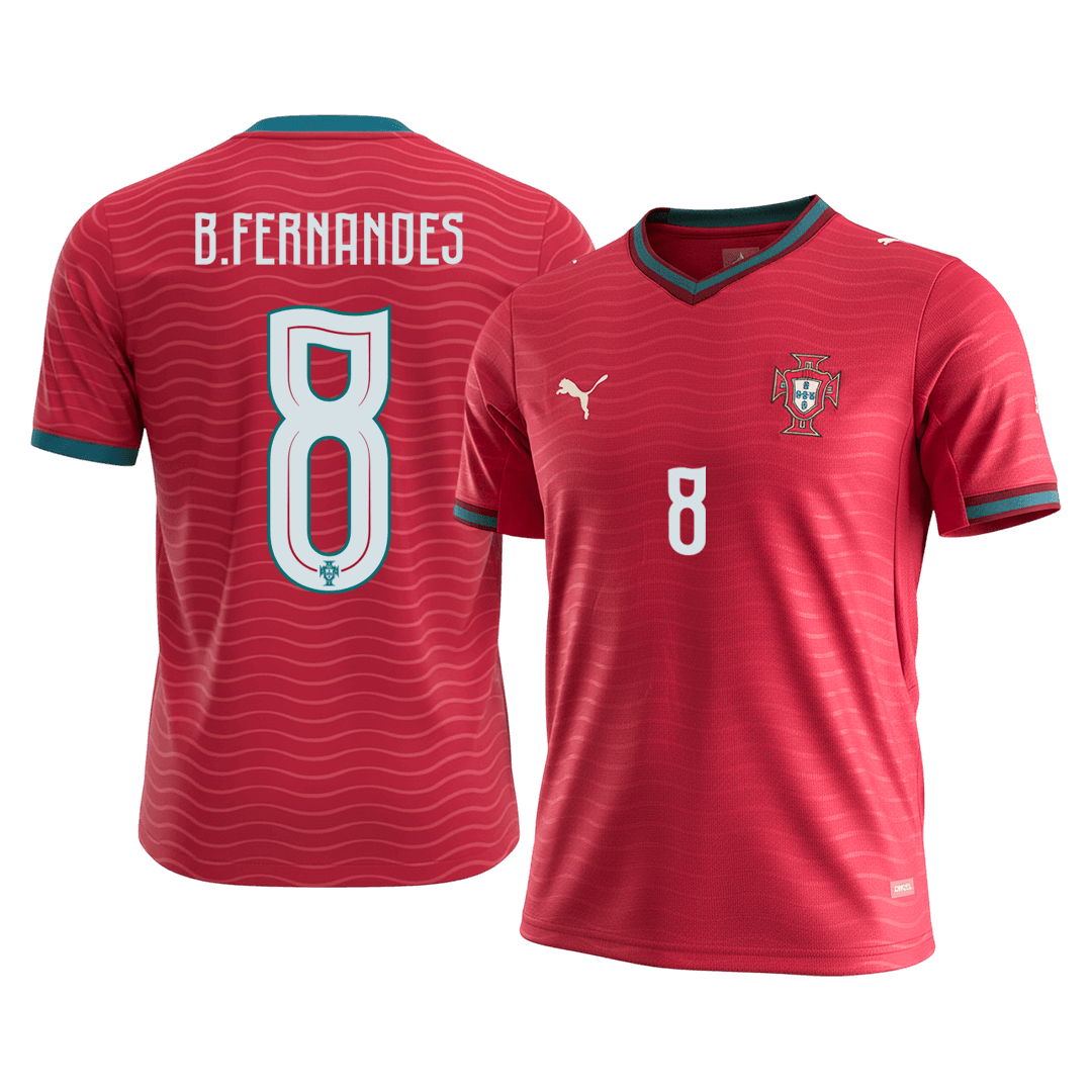 B.FERNANDES#8 Portugal Home Soccer Jersey World Cup 2026 Red - gojersey