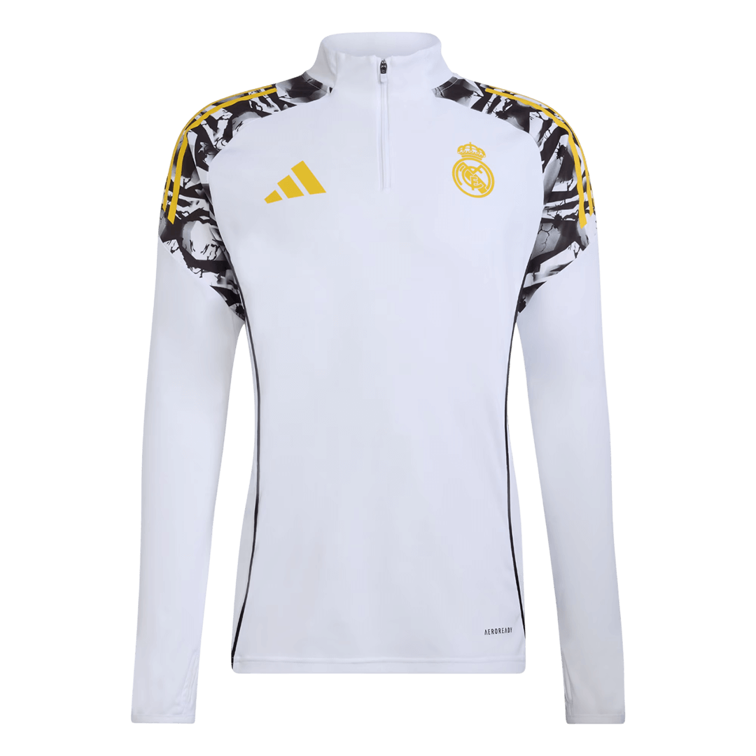 Kid's Real Madrid x MARVEL Zipper Sweatshirt Kit(Top+Pants) 25/26 White - gojersey