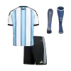 Kid's Argentina Home Soccer Jersey Kit(Jersey+Shorts+Socks) World Cup 2026 Blue&White - gojersey