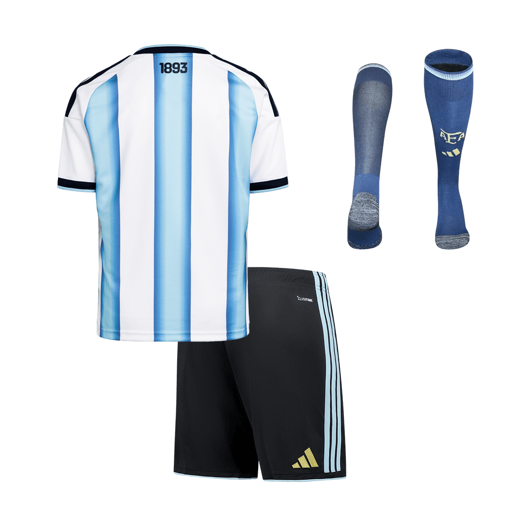Kid's Argentina Home Soccer Jersey Kit(Jersey+Shorts+Socks) World Cup 2026 Blue&White - gojersey