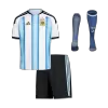 Kid's Argentina Home Soccer Jersey Kit(Jersey+Shorts+Socks) World Cup 2026 Blue&White - gojersey