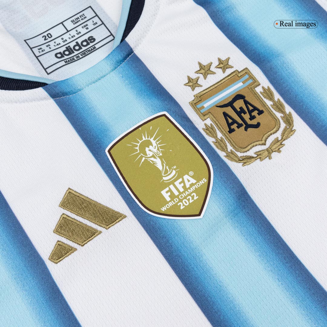 Kid's Argentina Home Soccer Jersey Kit(Jersey+Shorts) 25/26 Blue&White - gojersey
